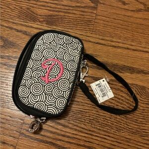 Black and White Swirl Pattern Phone Pouch